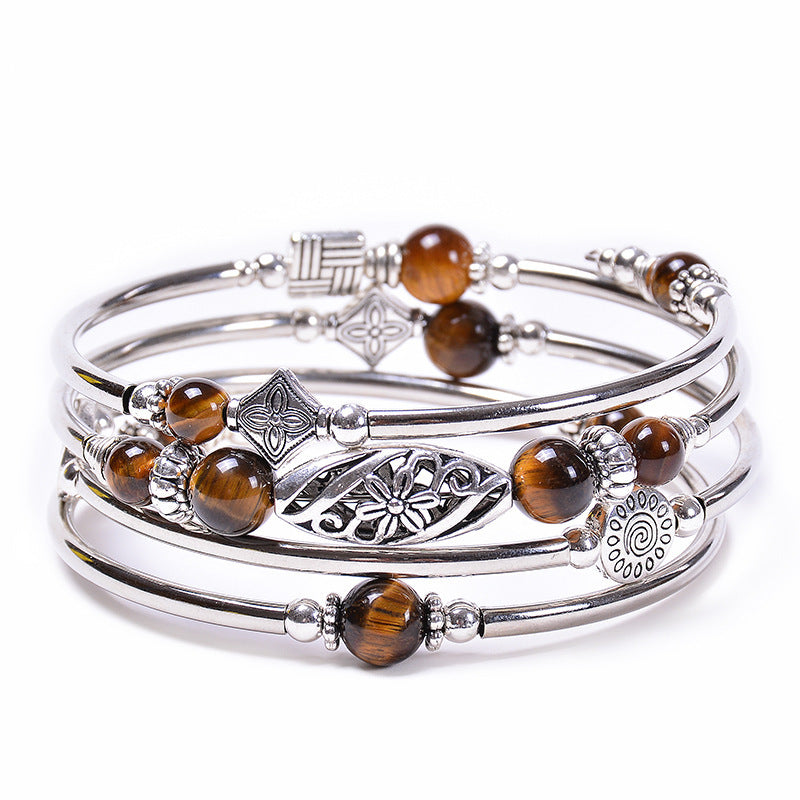 Bohemian Multi-layer Emperor Stone Winding Bracelet Four-layer Natural Stone Beaded Winding Bracelet Women's Jewelry Bohemian Multi-layer Emperor Stone Winding Bracelet Four-layer Natural Stone Beaded Winding Bracelet Women's Jewelry
